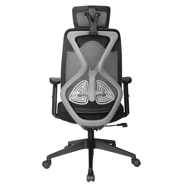 JD9 High Back Ergonomic Chair Cushion Seat with Advanced Syncro Tilt Mechanism, Adjustable Arms & Headrest for Office & Home for Office & Home (Black & Grey)