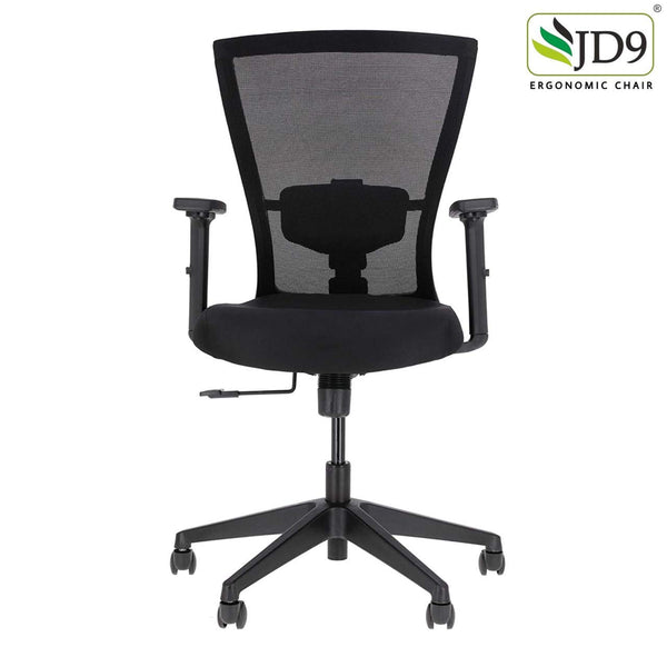 JD9 Office Chair with Lumbar Back Support,and Height Adjustable Arms for Home (Breathable Mesh, Black, Aqua)