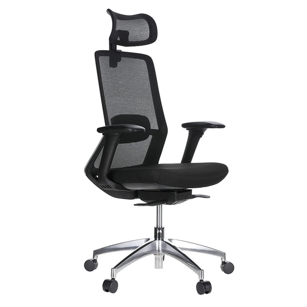 JD9 High Back Mesh Self Weight Syncro tilt Mechanism with Multi Position Lock & Seat Slider Office Chair with Cushion Seat (Premium Mesh Black)
