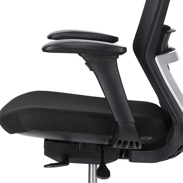 JD9 High Back Mesh Self Weight Syncro tilt Mechanism with Multi Position Lock & Seat Slider Office Chair with Cushion Seat (Premium Mesh Black)