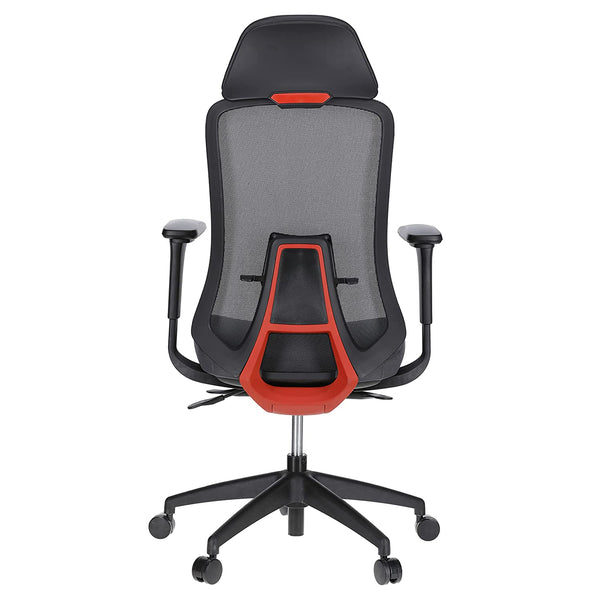 JD9 High Back Mesh Self Weight Syncro tilt Mechanism with Multi Position Lock & Seat Slider Office Chair with Cushion Seat (Premium Mesh Black)