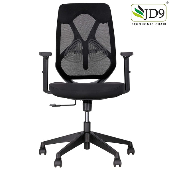 JD9 Ergonomic Chair (Breathable Mesh, Black, Grey)