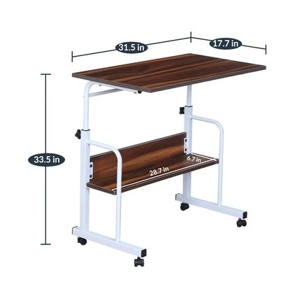 JD9 Height Adjustable Table, Laptop Table, Study Table for Students Kids, Standing Desk for Home Office (Coach Wood)