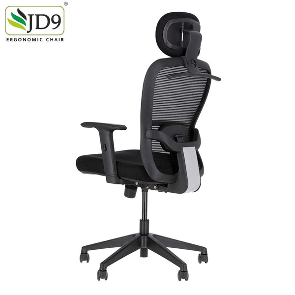 JD9 High Back Office Chair with Adjustable Lumbar Back Support, and Height Adjustable Arms(Breathable Mesh, Black)