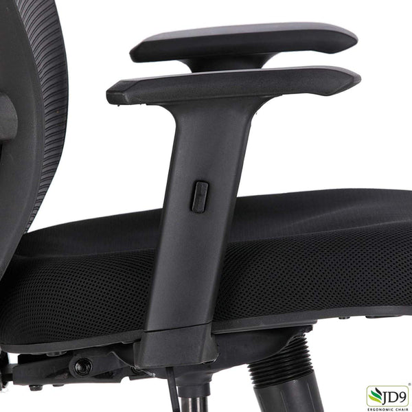 JD9 High Back Office Chair with Adjustable Lumbar Back Support, and Height Adjustable Arms(Breathable Mesh, Black)