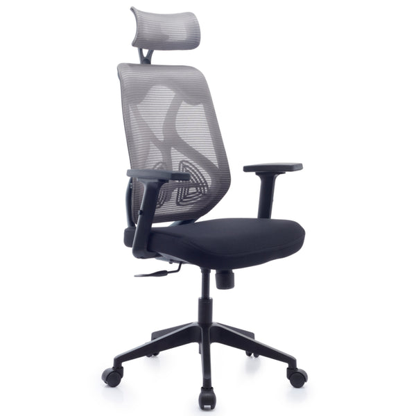 JD9 High Back Ergonomic Chair Cushion Seat with Advanced Syncro Tilt Mechanism, 2D Adjustable Arms & Headrest for Office & Home for Office & Home (Black & Grey)