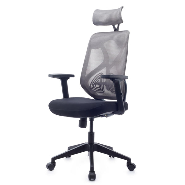 JD9 High Back Ergonomic Chair Cushion Seat with Advanced Syncro Tilt Mechanism, 2D Adjustable Arms & Headrest for Office & Home for Office & Home (Black & Grey)