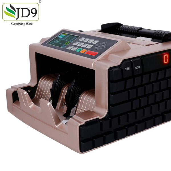 JD9 Mix Note Value Counting Machine/Currency Counting Machine with Fake Note Detection, High Speed & High Capacity with Side Keypad & Display Suitable for All Old & New Notes.