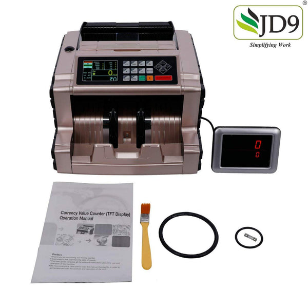 JD9 Mix Note Value Counting Machine/Currency Counting Machine with Fake Note Detection, High Speed & High Capacity with Side Keypad & Display Suitable for All Old & New Notes.