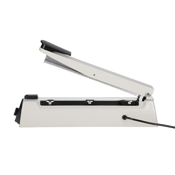 JD9 12 inches Heavy Duty Metal IB Heat Sealer, Heat Sealer for Plastic Bag 12" inch, Impulse Sealer Machine, Packing Machine (Off-White).