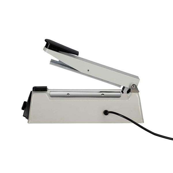 JD9 8 inches Heavy Duty Plastic IB Heat Sealer, Heat Sealer for Plastic Bag 8" inch, Impulse Sealer Machine, Packing Machine (Off-White).