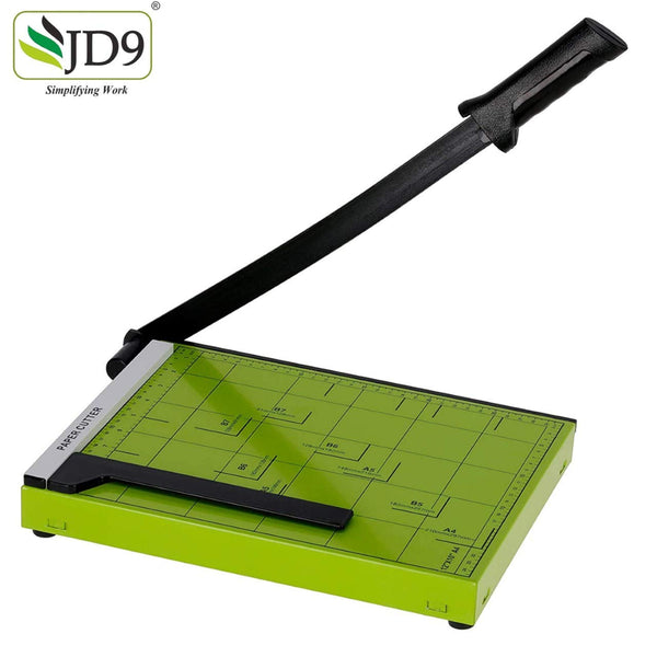 JD9 Paper Cutter A4 Heavy Duty Professional Paper Trimmer, Guillotine Craft Machine for Office, Home, Craft, Photo Studio (A4, B5, A5, B6, B7) (Green, 12.5 x 9.8 x 1.2 inch)