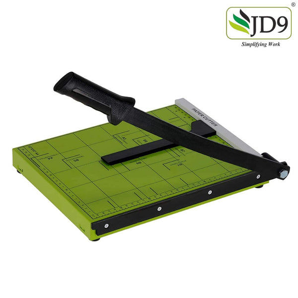 JD9 Paper Cutter A4 Heavy Duty Professional Paper Trimmer, Guillotine Craft Machine for Office, Home, Craft, Photo Studio (A4, B5, A5, B6, B7) (Green, 12.5 x 9.8 x 1.2 inch)