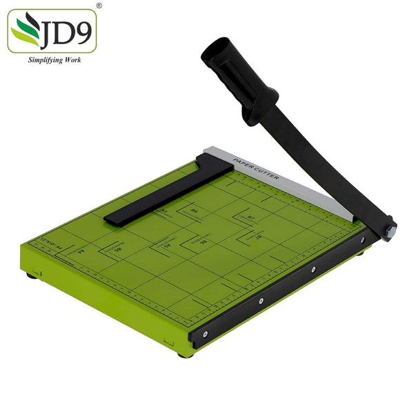 JD9 Paper Cutter A4 Heavy Duty Professional Paper Trimmer, Guillotine Craft Machine for Office, Home, Craft, Photo Studio (A4, B5, A5, B6, B7) (Green, 12.5 x 9.8 x 1.2 inch)