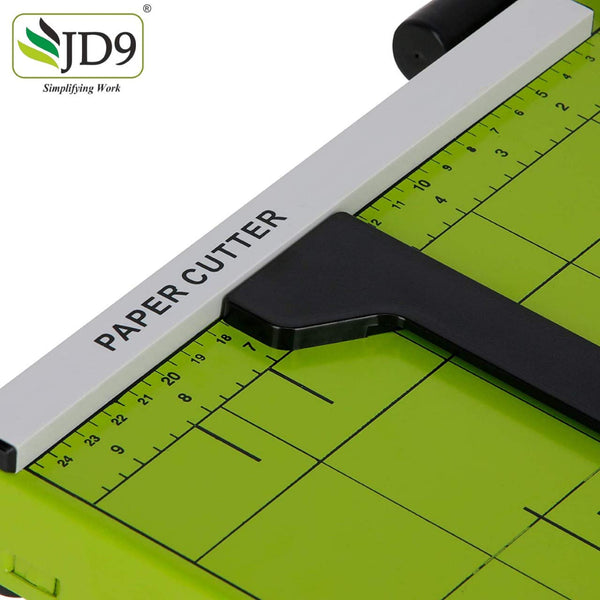 JD9 Paper Cutter A4 Heavy Duty Professional Paper Trimmer, Guillotine Craft Machine for Office, Home, Craft, Photo Studio (A4, B5, A5, B6, B7) (Green, 12.5 x 9.8 x 1.2 inch)