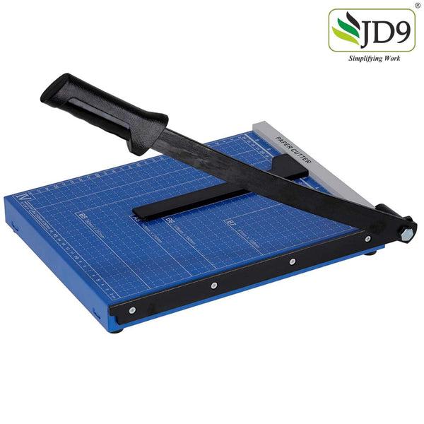 JD9 Paper Cutter A4 Heavy Duty Professional Paper Trimmer, Guillotine Craft Machine for Office, Home, Craft, Photo Studio(Blue) (A4, B5, A5, B6, B7) (12.5 x 9.8 x 1.2 inch)