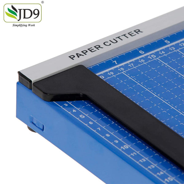 JD9 Paper Cutter A4 Heavy Duty Professional Paper Trimmer, Guillotine Craft Machine for Office, Home, Craft, Photo Studio(Blue) (A4, B5, A5, B6, B7) (12.5 x 9.8 x 1.2 inch)