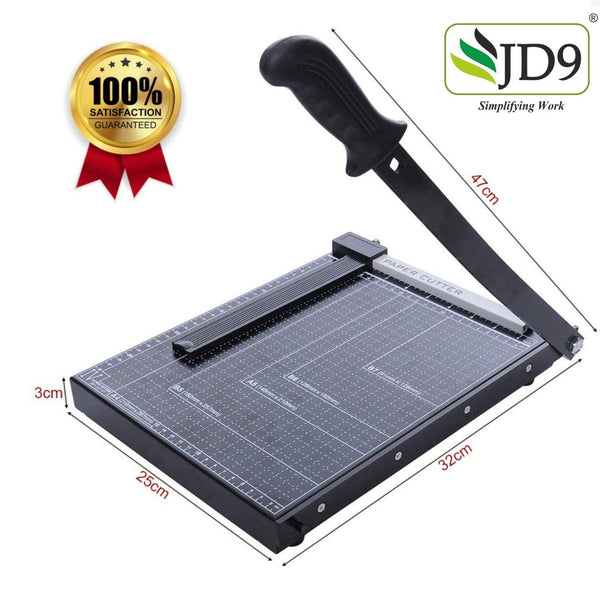JD9 Paper Cutter A4 Heavy Duty Professional Paper Trimmer, Guillotine Craft Machine for Office, Home, Craft, Photo Studio (Black) (A4, B5, A5, B6, B7) (12.5 x 9.8 x 1.2 inch)