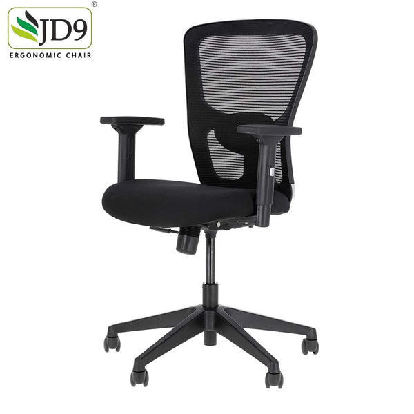 JD9 Cloud Mid Back Mesh Office/Study/Computer / (Breathable Mesh, Black)