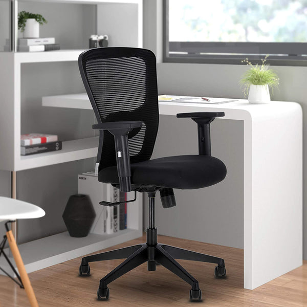 JD9 Cloud Mid Back Mesh Office/Study/Computer / (Breathable Mesh, Black)