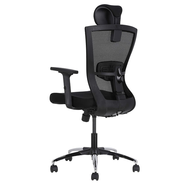 JD9 Aqua High Back Mesh Office Chair with Cushion Seat (Breathable Mesh, Black)