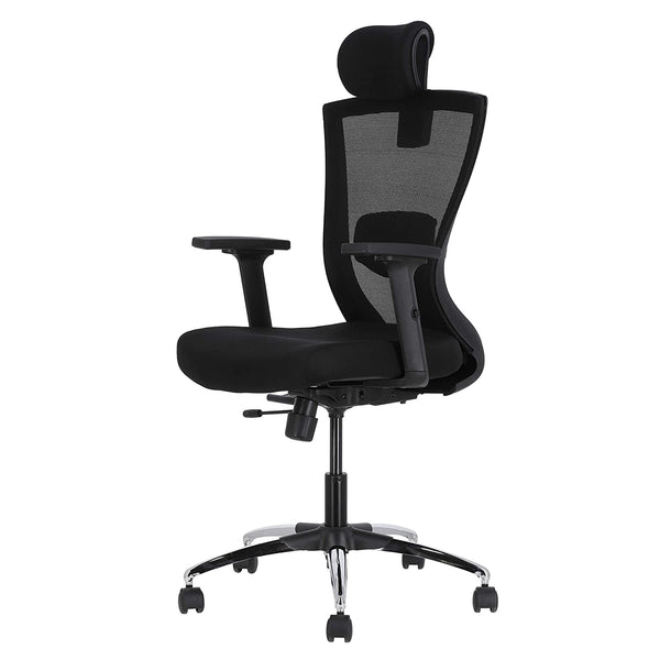 JD9 Aqua High Back Mesh Office Chair with Cushion Seat (Breathable Mesh, Black)