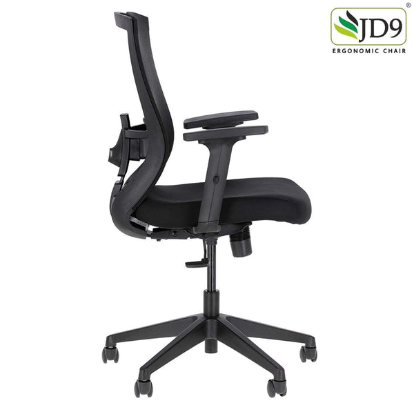 JD9 Office Chair with Lumbar Back Support,and Height Adjustable Arms for Home (Breathable Mesh, Black, Aqua)