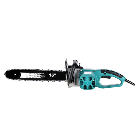 JD9 Heavy Duty Electric Chain saw, 1800W, Copper Armature, 16" Guide Bar and Chain, 405 mm, Automatic Oiler (Sea Blue)