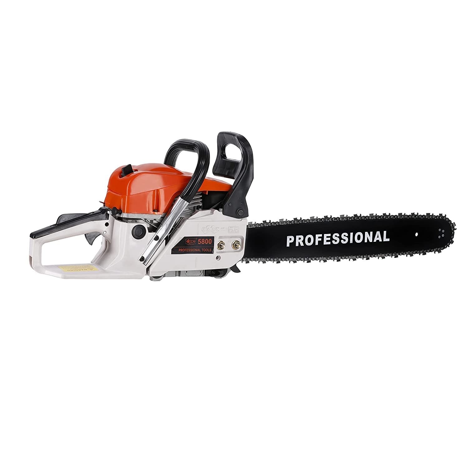 JD9 20" Professional Heavy Duty Chainsaw, 58CC 3.5 KW 12500 RPM Powerful Handed Petrol Chain Saw, Woodcutting Saw for Farm, Garden and Ranch with Tool Kit