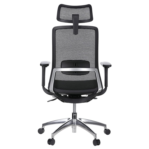 JD9 High Back Mesh Self Weight Syncro tilt Mechanism with Multi Position Lock & Seat Slider Office Chair with Cushion Seat (Premium Mesh Black)