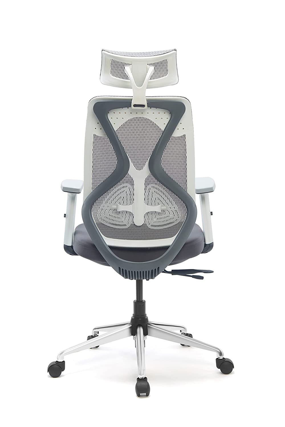 JD9 Oyster 1 Seater Chair with Cushion Seat (Breathable Mesh, White & Grey)
