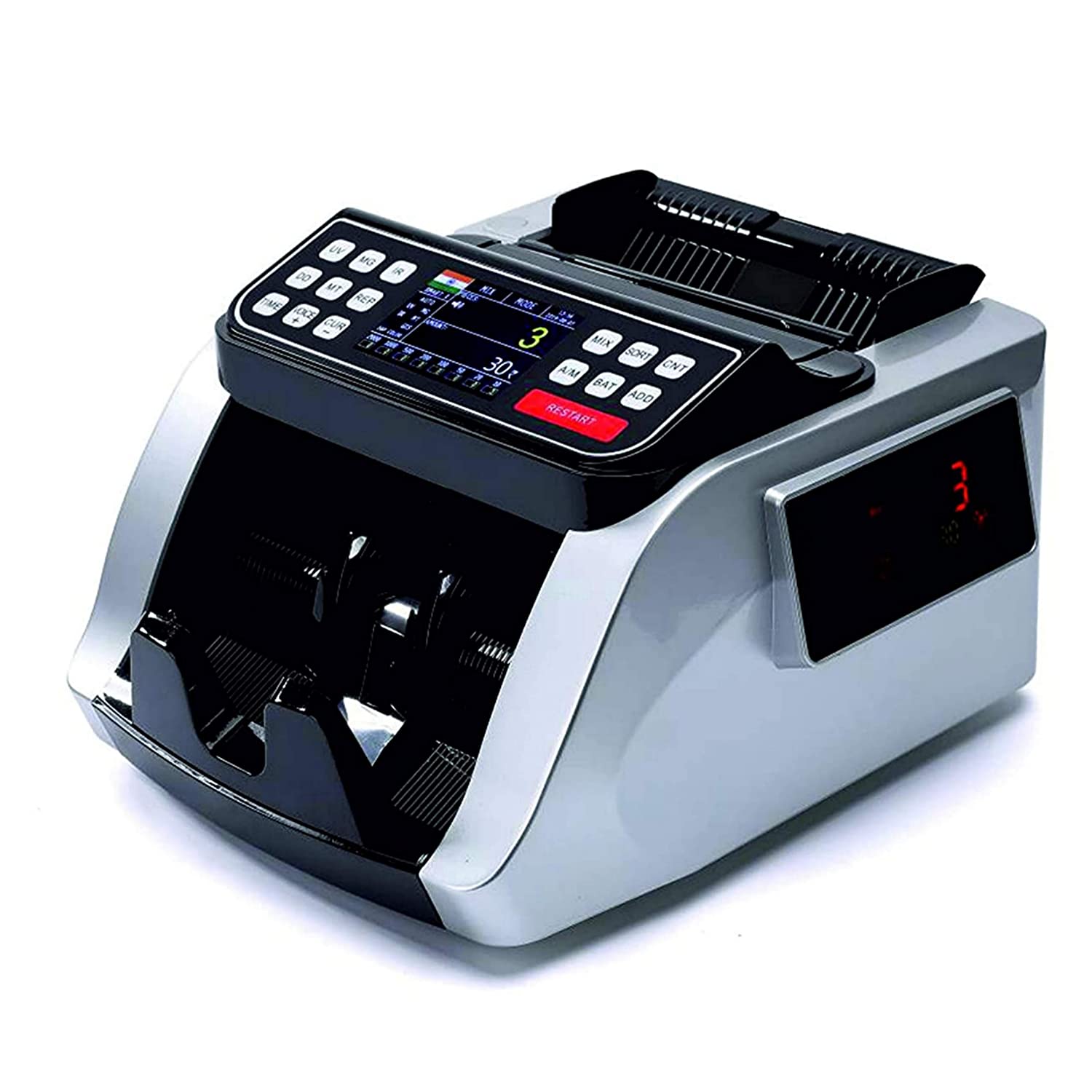 JD9 Mix Note Value Counting Machine Fully Automatic with Japanese Technology Fake Note Detection, Compatible with New Currency.