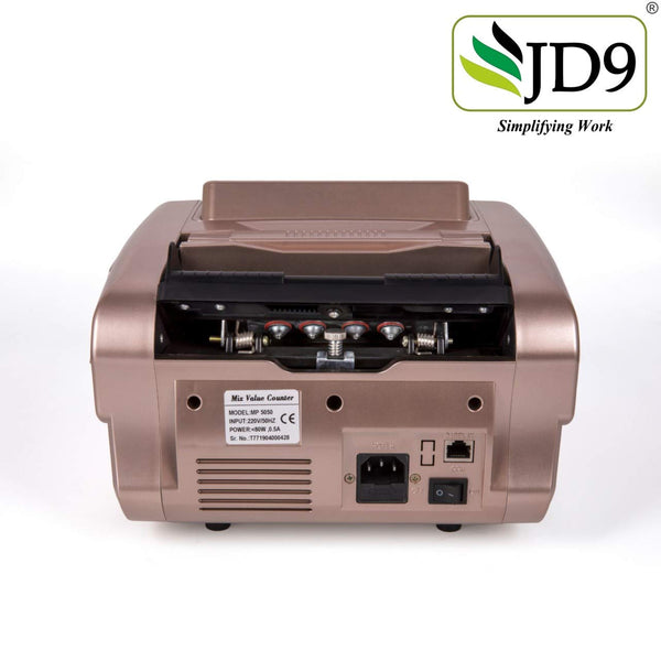 JD9 Professional Mix Note Value Counting Machine/Currency Counting Machine with Fake Note Detection, with LED Display and Large LCD Screen, Suitable for All Old & New Notes.