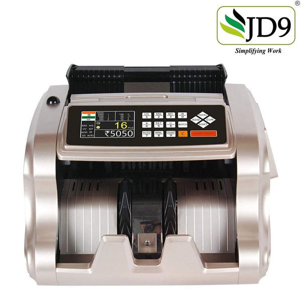 JD9 8888-E Mix Note Value Counting Business-Grade Machine Fully Automatic with Fake Note Detection (Champagne+Black)