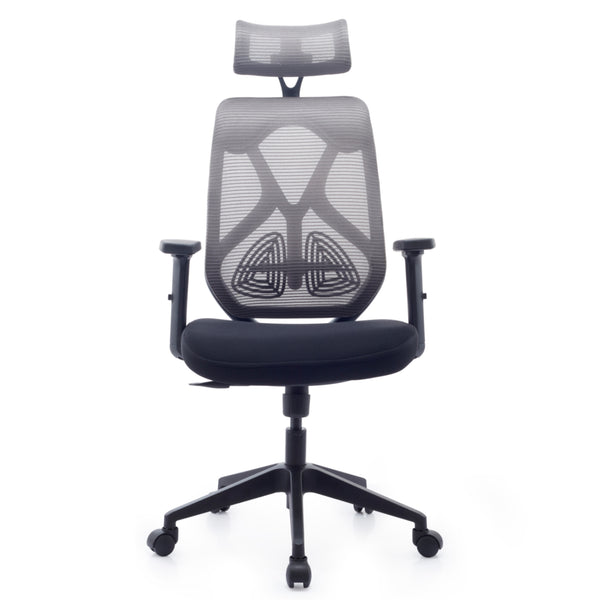 JD9 High Back Ergonomic Chair Cushion Seat with Advanced Syncro Tilt Mechanism, 2D Adjustable Arms & Headrest for Office & Home for Office & Home (Black & Grey)