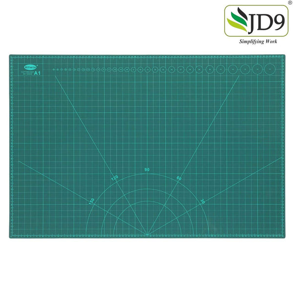 ALLWIN JD9 Professional Cutting Mat A1 Self-Healing 5 Layers Double Sided Durable Non-Slip PVC (34 Inch x 23 Inch/89 x 59 cm, Green)