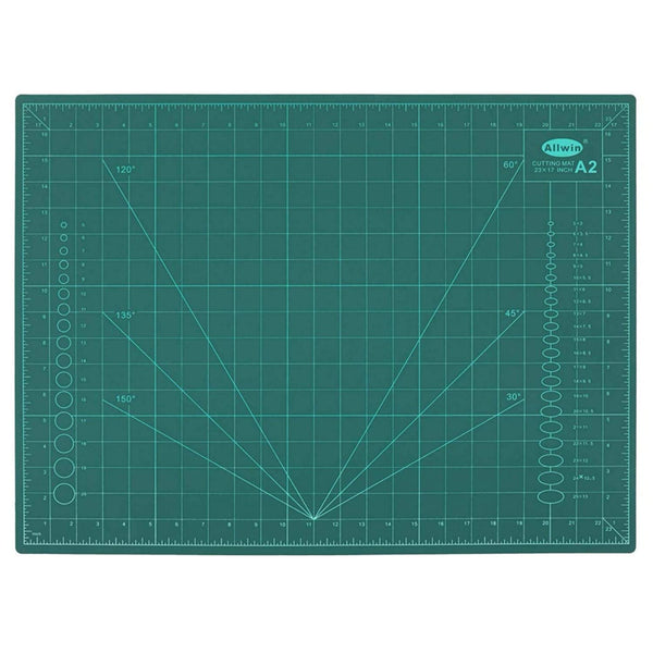 ALLWIN JD9 A2 Self-Healing 5 Layers Double Sided Durable Non-Slip PVC Professional Cutting Mat (23 x 17 Inch/59 x 44 cm, Green)