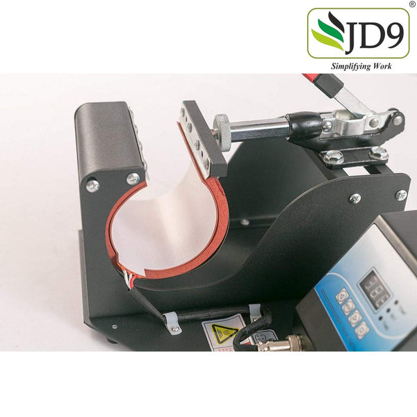 JD9 Professional Digital Display Sublimation Printing Heat Press Machine for Coffee Mug Cup (Black, 11 oz)
