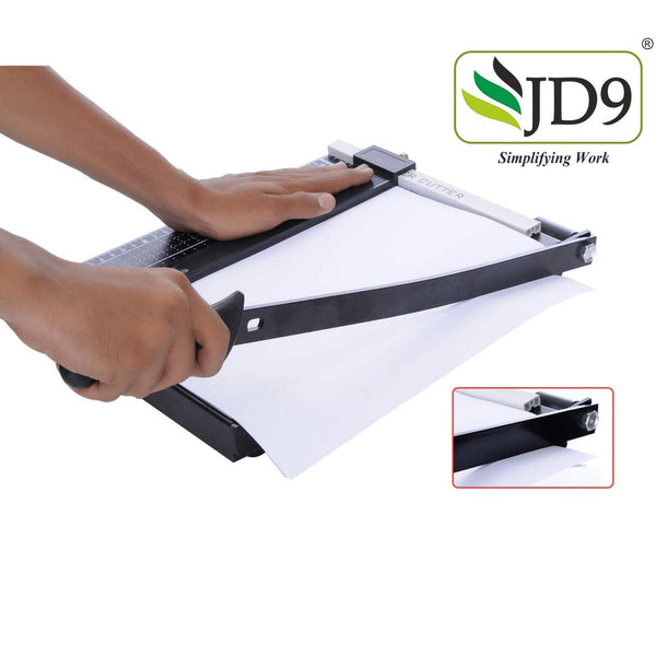 JD9 Paper Cutter A4 Heavy Duty Professional Paper Trimmer, Guillotine Craft Machine for Office, Home, Craft, Photo Studio (Black) (A4, B5, A5, B6, B7) (12.5 x 9.8 x 1.2 inch)