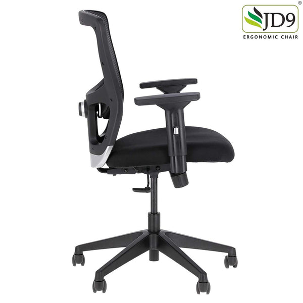 JD9 Cloud Mid Back Mesh Office/Study/Computer / (Breathable Mesh, Black)